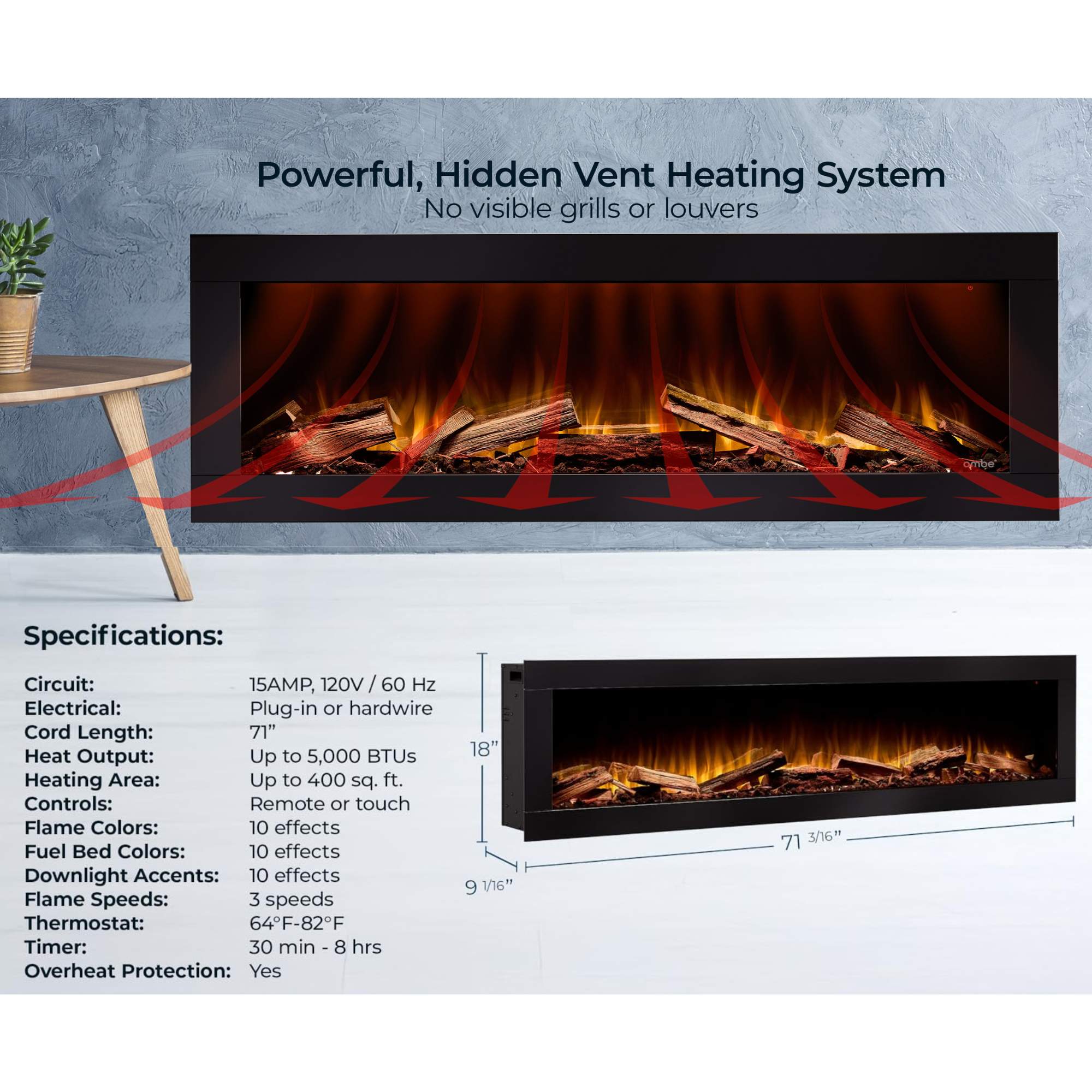 Linear72 – Real Wood – Ambe Fireplaces